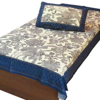 Certified Organic Bedding Set with contrasting border.