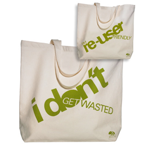 'I Don't Get Wasted' And 'I'm Re-User Friendly' Recycled Organic Cotton Canvas Bag